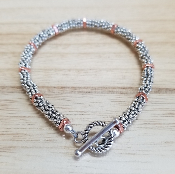 Ladies Two Tone Silver & Copper Beaded Bra… - Picture 7 of 13